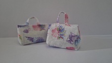 Levandulová taštička bílá s dekorací