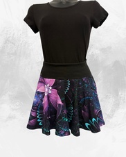 Dámská mini kolová úpletová sukně, mandala fialová, vel S,M