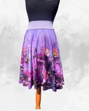 Dámská midi půlkolová úpletová sukně,rozpité květy