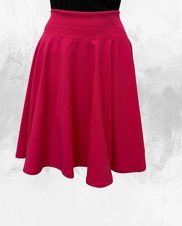 Dámská krátká kolová úpletová sukně,fuchsiová délka 55 cm
