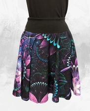 Dámská krátká kolová úpletová sukně,mandala fialová