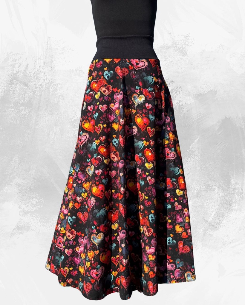 Dámská dlouhá na zem půlkolová úpletová sukně,spousta lásky