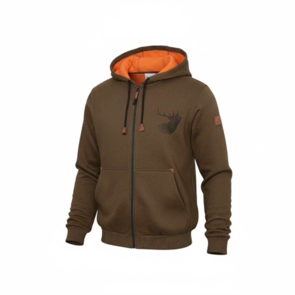 Mikina s kapucí, jelen khaki, vel 3XL