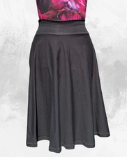 Dámská midi půlkolová úpletová sukně,černá