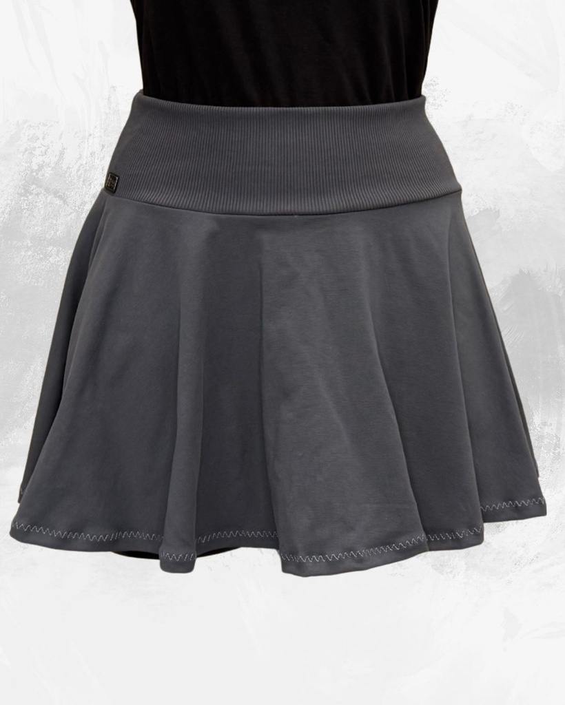 Dámská mini kolová úpletová sukně, šedá antracit, vel S,M