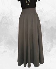 Dámská dlouhá na zem půlkolová úpletová sukně,antracit