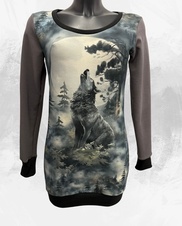 Dámské mikino-šaty,vlk