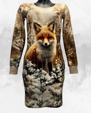 Dámské mikino-šaty,zimní liška