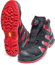 Pracovní průmyslová obuv BOA® Seguro High S3,černočervená