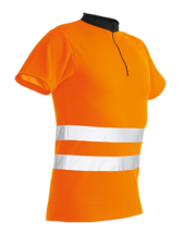Pánské funkční triko PFANNER Zipp-Neck  s krátkým rukávem,neonověoranžová