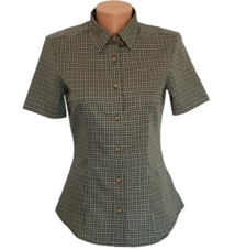 Dámská košile krátký rukáv,zelená kostkovaná